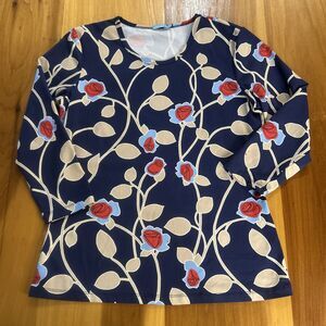 J McLaughlin Women’s Blouse. Medium. Pullover. 3/4 Sleeve. Floral. Stretch